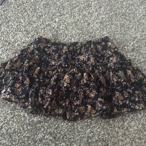 Floral Ruffle Mini Skirt